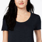 Maison JulesWomen's Scoop-Neck T-Shirt Black Size XX-Large