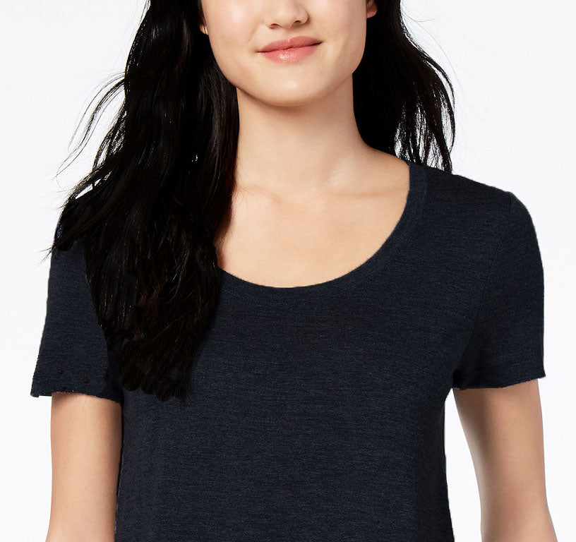 Maison JulesWomen's Scoop-Neck T-Shirt Black Size XX-Large
