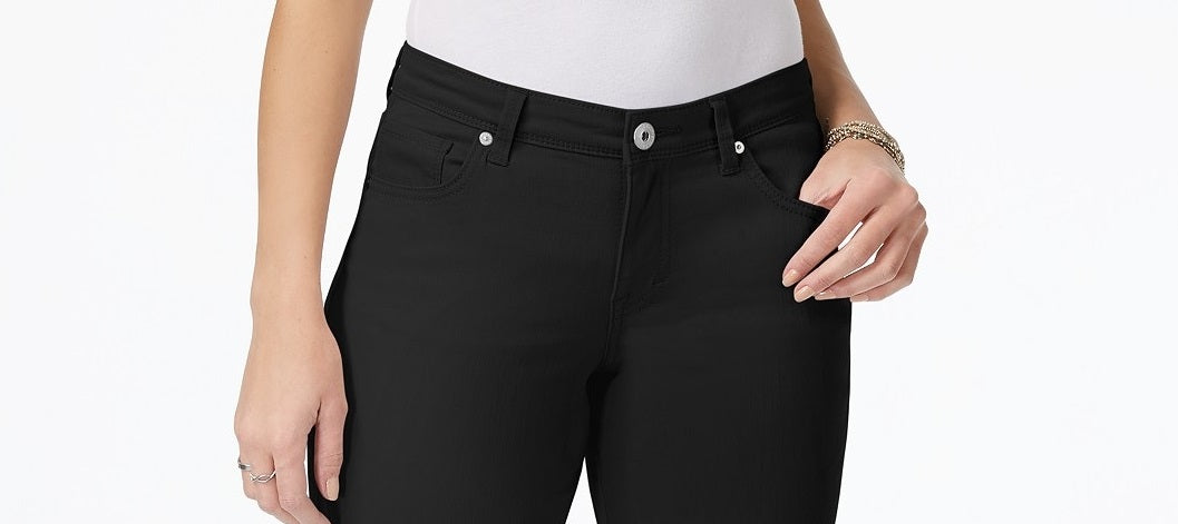 Style & Co Women's Cuffed Denim Skimmer Shorts Black Size 10