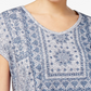 Style & Co Women's Graphic Shirttail-Hem Top Blue Size Small