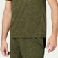 ID Ideology Men's Core Crew Neck Mesh-Back T-Shirt Green Size Extra Large
