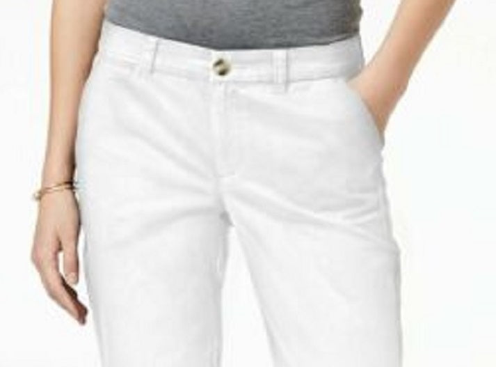 Maison Jules Women's Slim Ankle Pants White Size 8