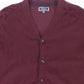 Club Room Men's Sweater Plum Button Down V-Neck Cardigan Wine Size Large