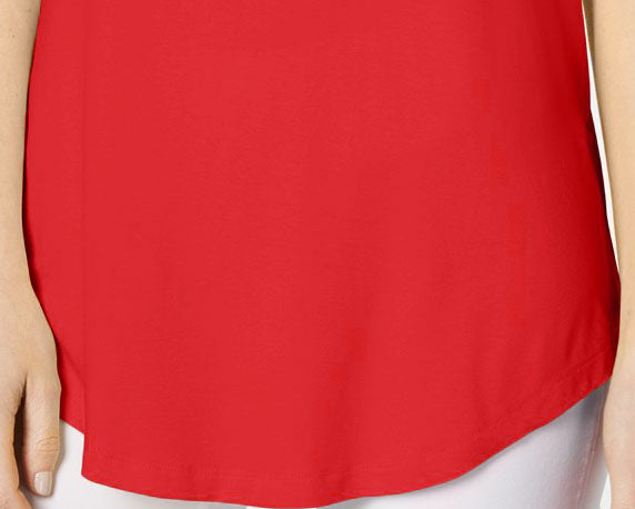 JM Collection Women's Cold-Shoulder Swing T-Shirt Bright Red Size Extra Small