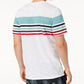 INC International Concepts Men's Striped Split Neck T-Shirt White Size Large