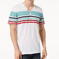 INC International Concepts Men's Striped Split-Neck T-Shirt  White Size Small