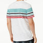 INC International Concepts Men's Striped Split-Neck T-Shirt White Size XXL