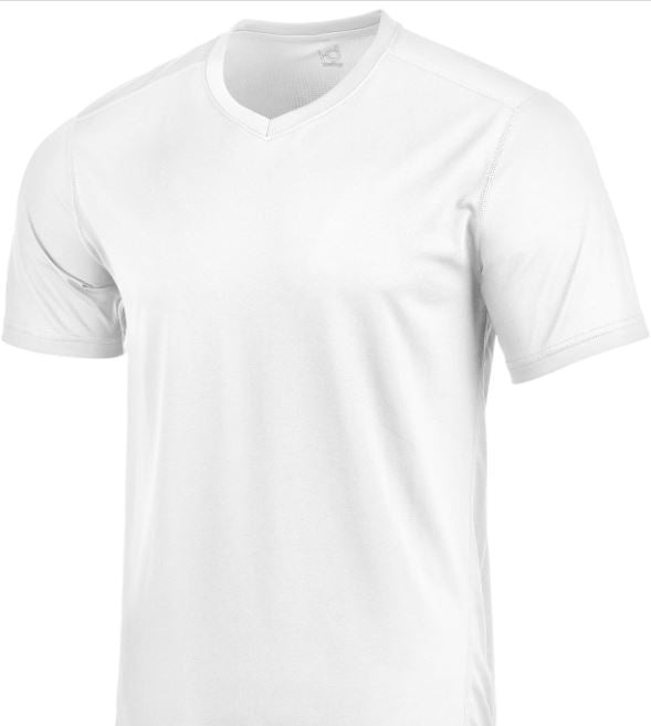 ID Ideology Men's V Neck Mesh Back Performance T-Shirt White Size Small