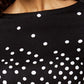 Charter Club Women's Pima Cotton Button-Shoulder Print Top Blue Size X-Large