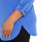 जेएम कलेक्शन वुमन प्लस साइज़ सॉलिड ज़िप टॉप ब्लू साइज़ 1X