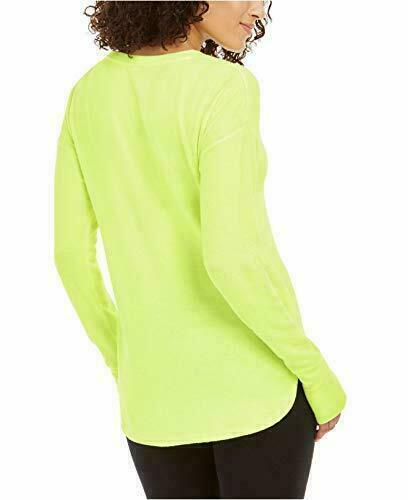 Ideology Women's Heathered Long Sleeve Top Yellow Size Small
