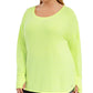 Ideology Women's Plus Size Long-Sleeve T-Shirt Yellow Size 2 Extra Large