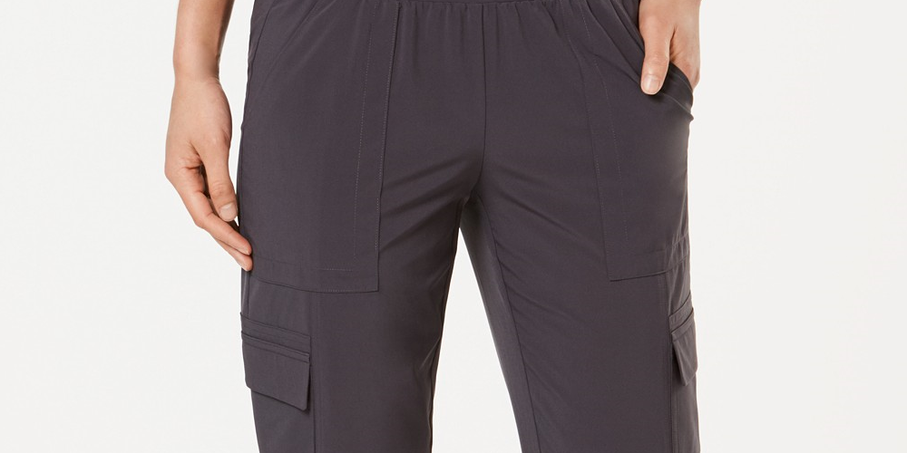 Ideology Women's Recycled Woven Cargo Pants Black Size 2 Extra Large