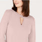 Charter Club Women's Bell-Sleeve Keyhole Top Pink Size Small