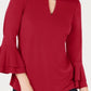 Charter Club Women's Bell-Sleeve Keyhole Top  Medium Red Size Medium