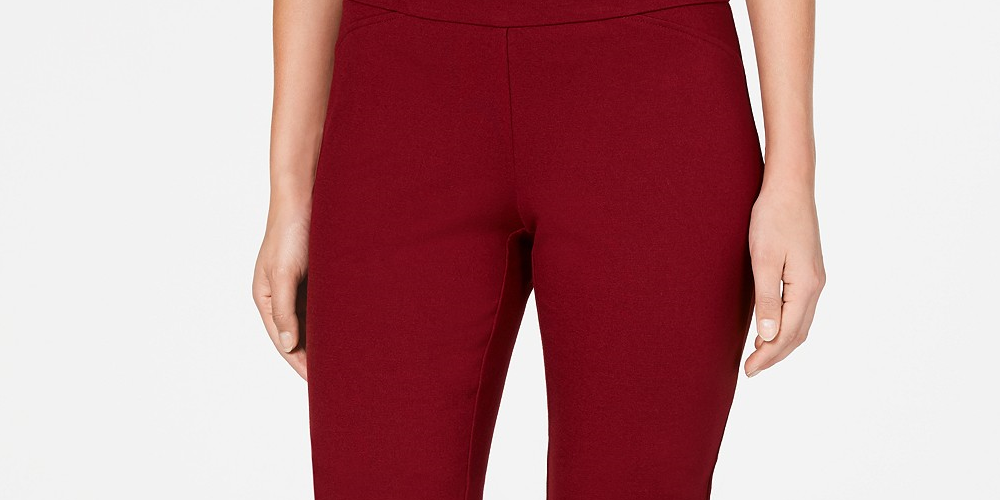 Charter Club Women's Pull-On Ponte-Knit Pants Red Size 14 Petite