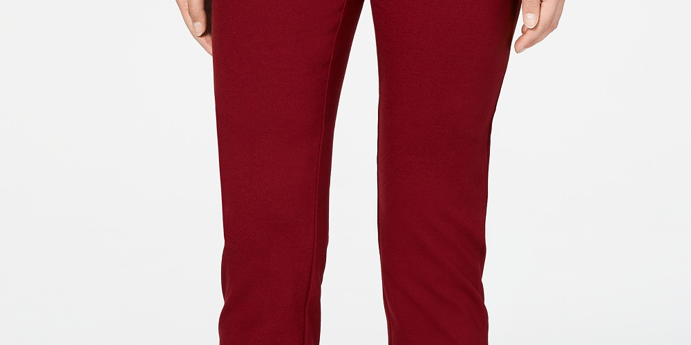 Charter Club Women's Pull-On Ponte-Knit Pants Red Size 14 Petite