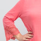 Charter Club Women's Cotton Lace-Trim Top Pink Size X-Small