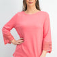 Charter Club Women's Cotton Lace-Trim Top Dark Pink Size Large