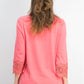 Charter Club Women's Cotton Lace-Trim Top Dark Pink Size Large