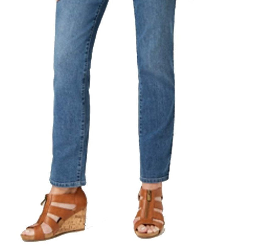 Style & Co Women's Tummy-Control Straight-Leg Jeans  Dark Blue Size 6