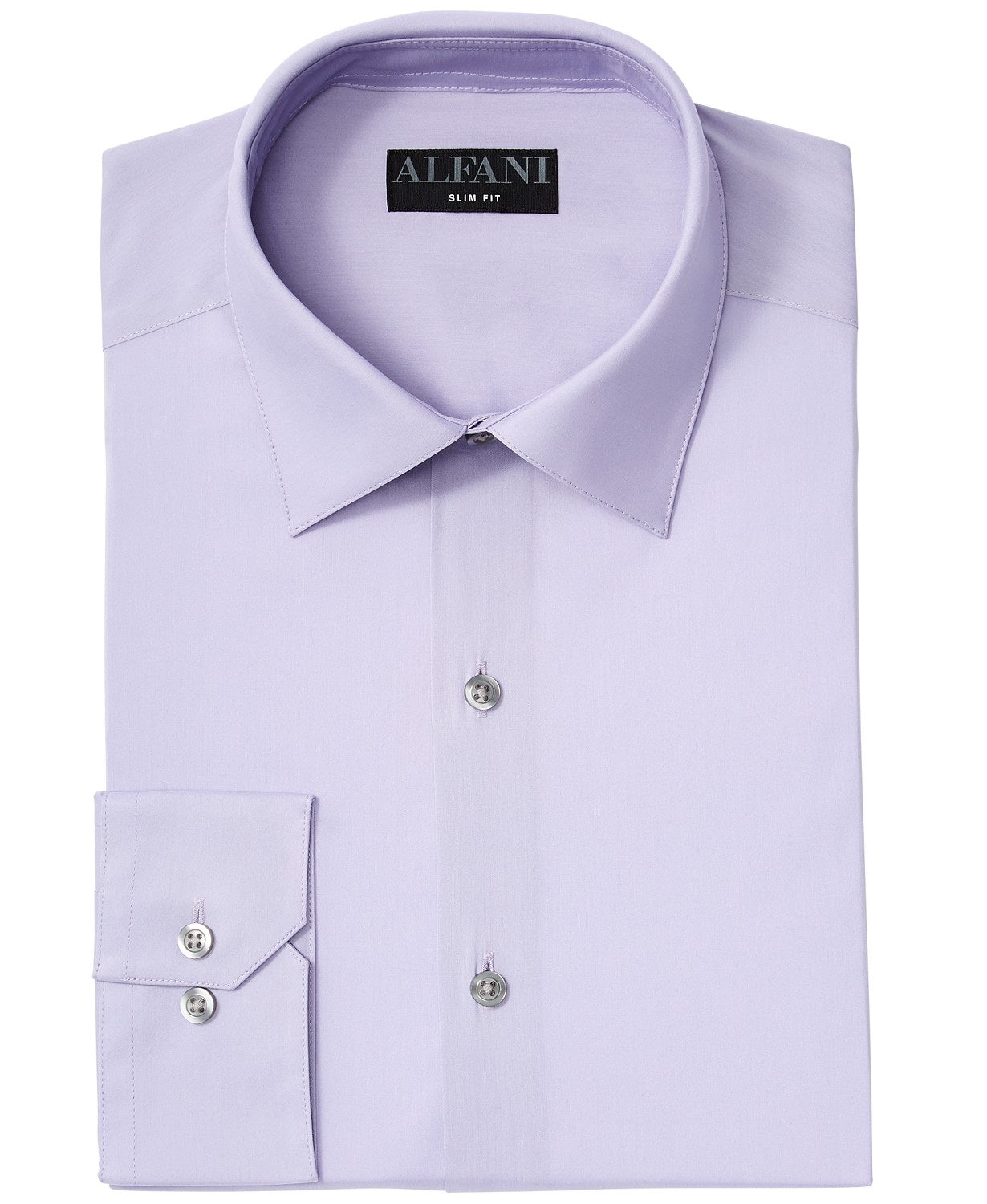 Alfani Men's Stretch Easy-Care Solid Dress Shirt Lilac Size 15x32-33