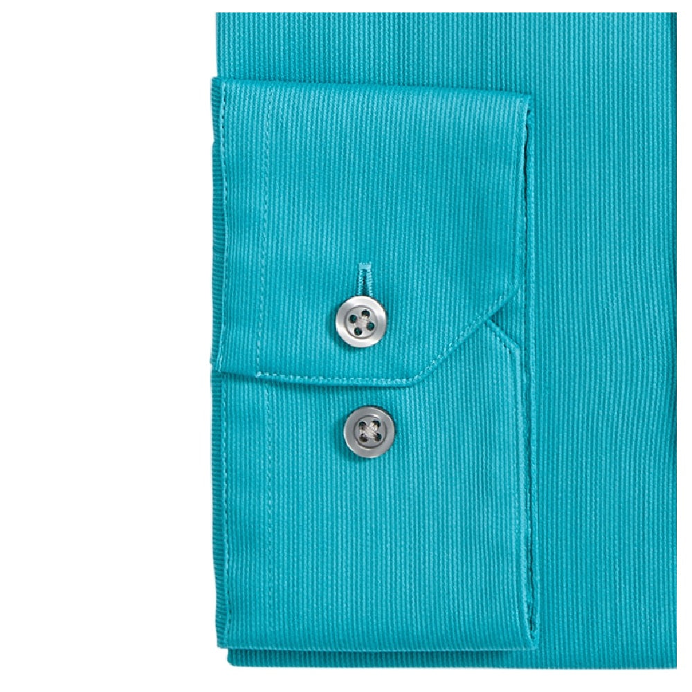 Alfani Men's AlfaTech by Alfani Men's Bedford Cord Regular Fit Dress Turquouise Shirt 15x32-33