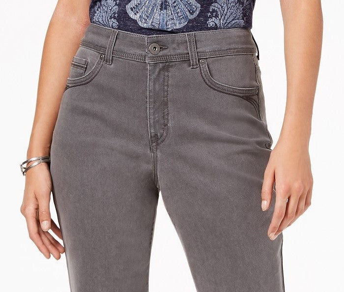 Style & Co Women's Tummy-Control Straight-Leg Fashion Jeans  Gray Size 12