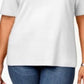 Karen Scott Women's Plus Size Cotton V-Neck Top White Size Extra Large