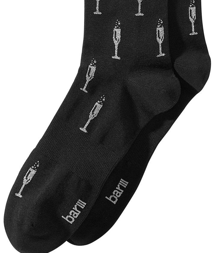 Bar III Men's Printed Socks Black Size Regular