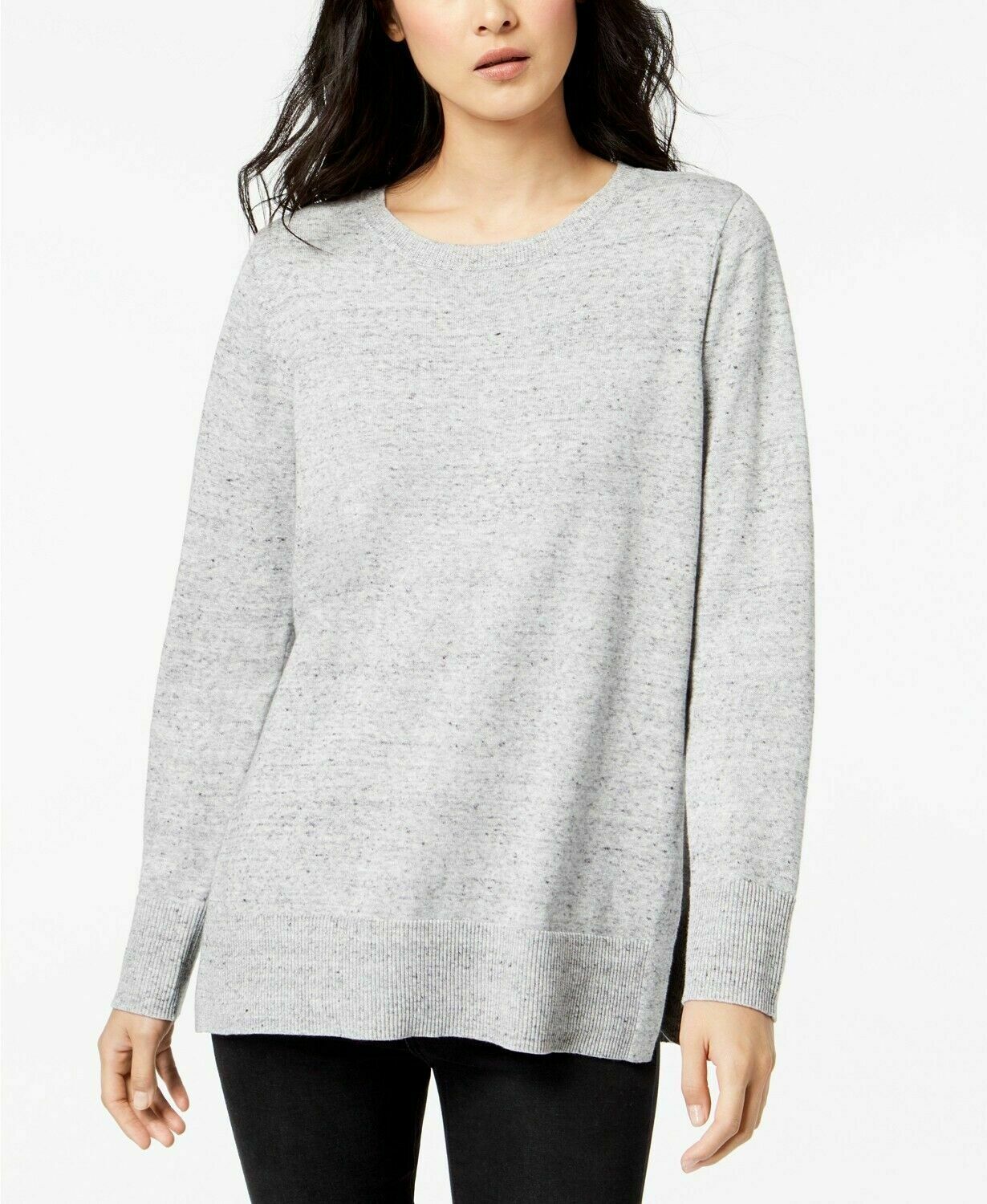Maison Jules Women's Cotton Crew-Neck Sweater Beige Size Large