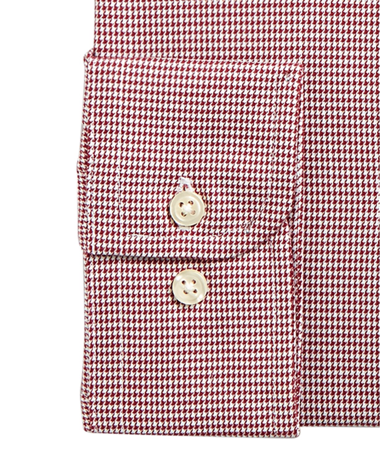 Club Room Men's Regular/Classic Fit Stretch Twill Puppytooth Dress Shirt Red Size 16.5x32-33