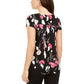 Alfani Women's Printed T-Shirt Wine Size Extra Small