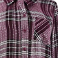 Style & Co Women's Sparkle Plaid Shirt Red Size Small