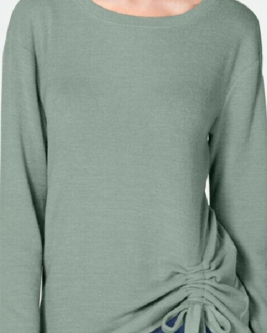 INC International Concepts Women's Ruched Top Green Size Extra Large