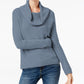 INC International Concepts Women's Cowl-Neck Chenille Sweater Blue Size XX-Large