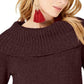 INC International Concepts Women's Chenille Cowl-Neck Sweater Medium Red Size Large