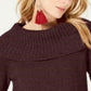 INC International Concepts Women's Chenille Cowl-Neck Sweater Red Size Medium