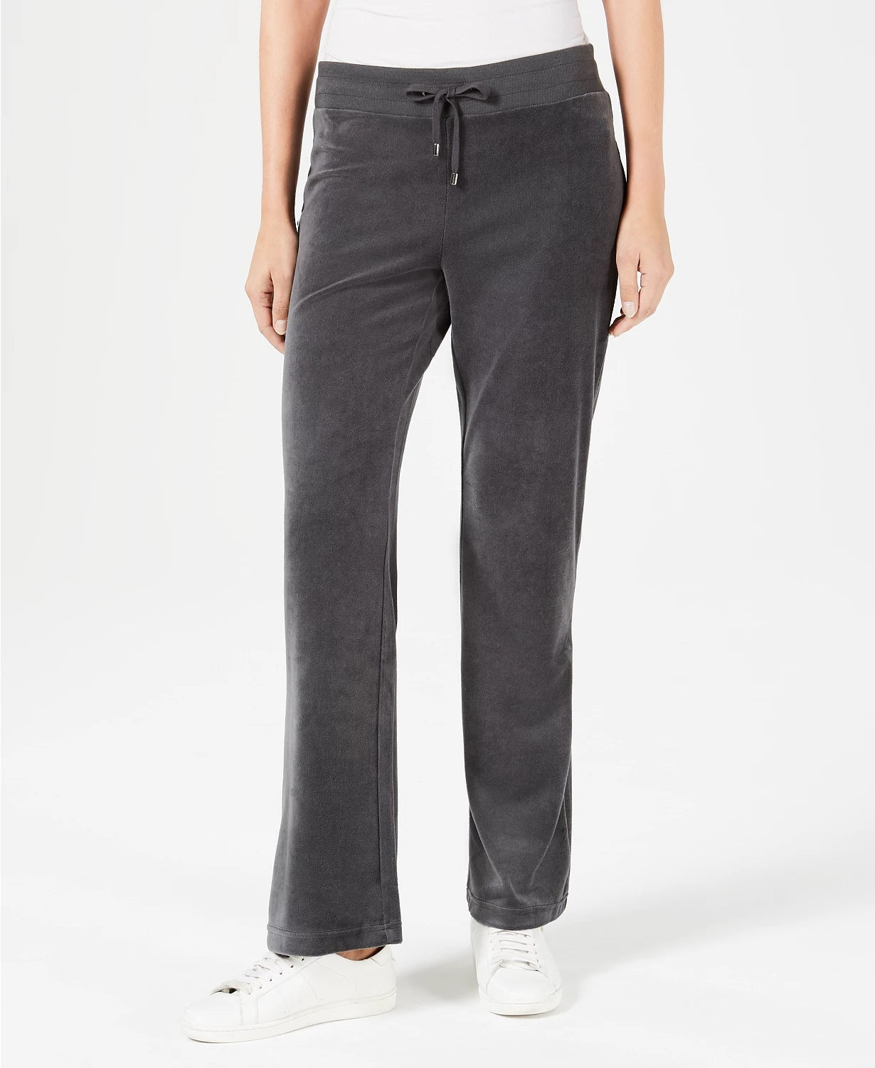 Charter Club Women's Velour Pull-On Pants Black Size Large