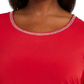 JM Collection Women's Plus Size Diamonte-Trim Cold-Shoulder Tunic Red Size 1X