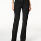 Alfani Women's Petite Faux-Leather-Trim Wide-Leg Trousers Black Size 14PS