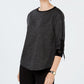 Charter Club Women's Cotton Velvet-Trim Lace-Up Top Deep Black Size Small