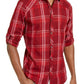 INC International Concepts Men's Marc Plaid Shirt Red Size Medium