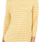 Charter Club Women's Petite Pima Cotton Button-Shoulder Print Top  Honey Glaze Cmb Size Large