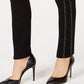 INC International Concepts Women's Contrast-Stitch Straight-Leg Pants Deep Black Size 2