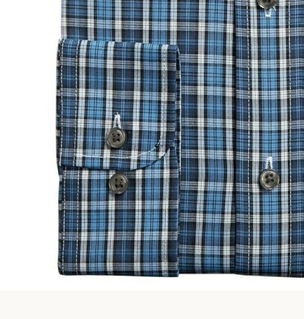 Club Room Men's Regular Fit Button Down Collar Dress Shirts Navy Size 17-34-35