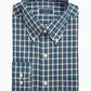 Club Room Men's Dress Shirt Regular Fit Plaid Print Green Size 18X34X35
