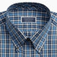 Club Room Men's Classic/Regular Fit Stretch Blackwatch Tartan Dress Shirt Blue Size 32-33