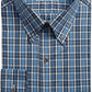 Club Room Men's Dress Shirt Plaid Performance Tartan Navy Size 15.5x32-33
