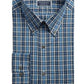 Club Room Men's Classic/Regular Fit Stretch Blackwatch Tartan Dress Shirt Blue Size 34X35